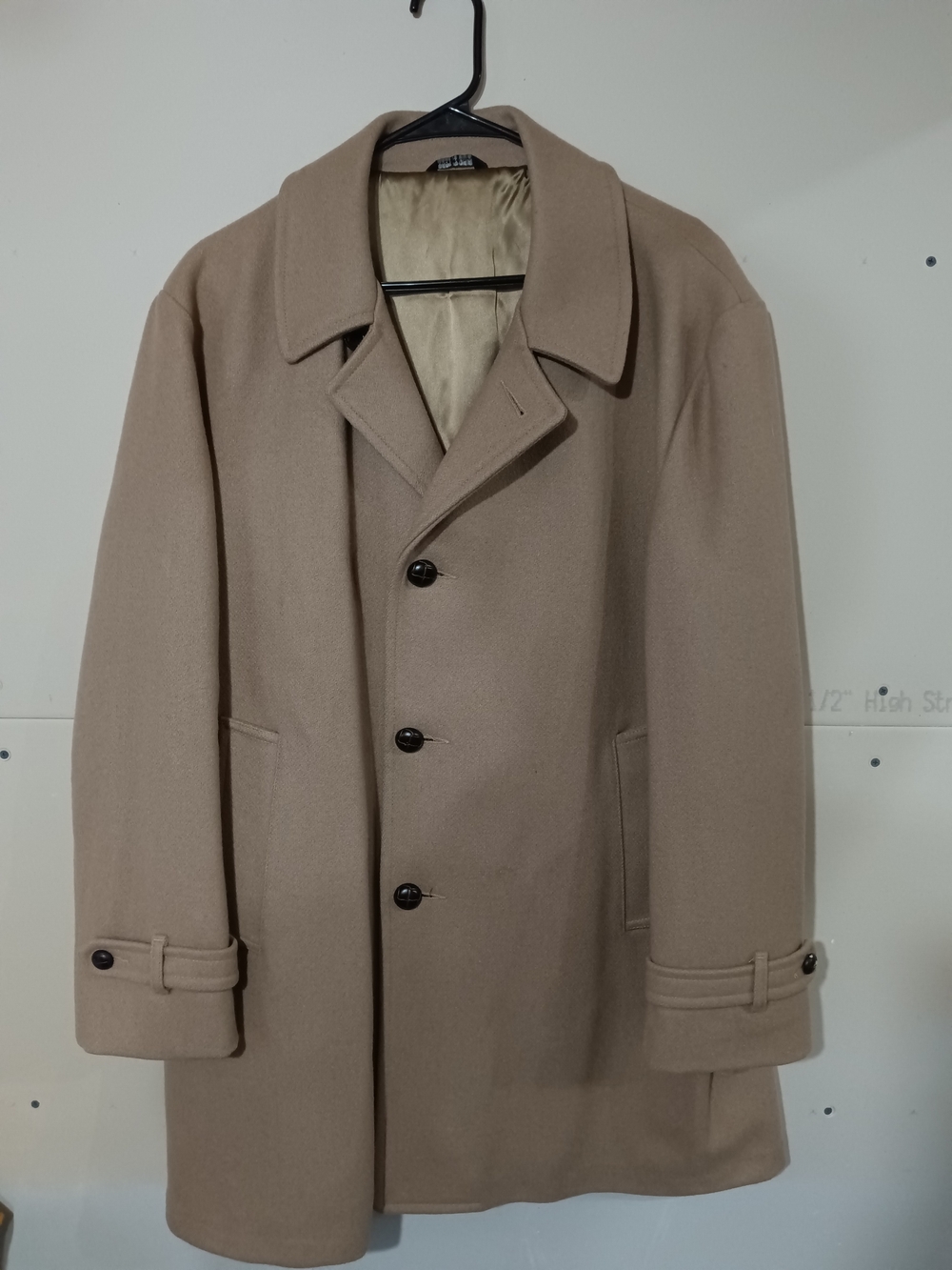 Men's Tan Pea Coat - Casualcraft Of New York Classic Wool-Blend